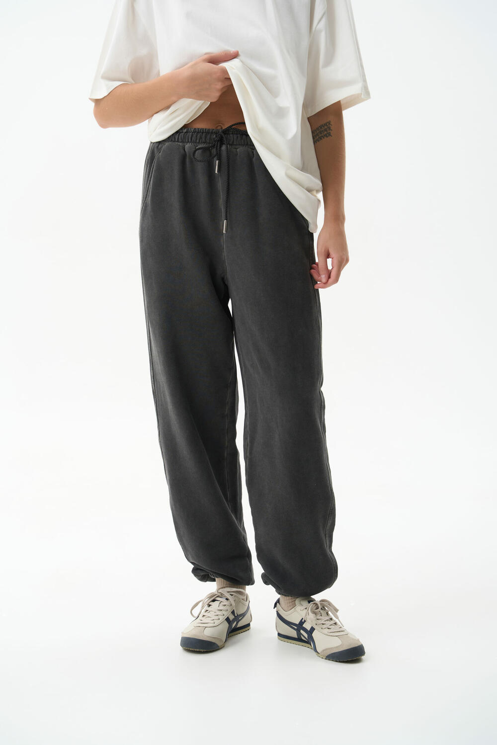 Джогери з вареної бавовни Chrom Графіт виварений, ХS