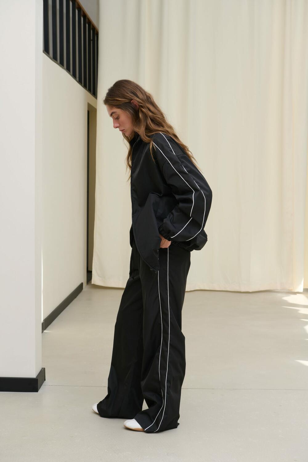 Бомбер у вінтажному стилі Чорний, XS/S