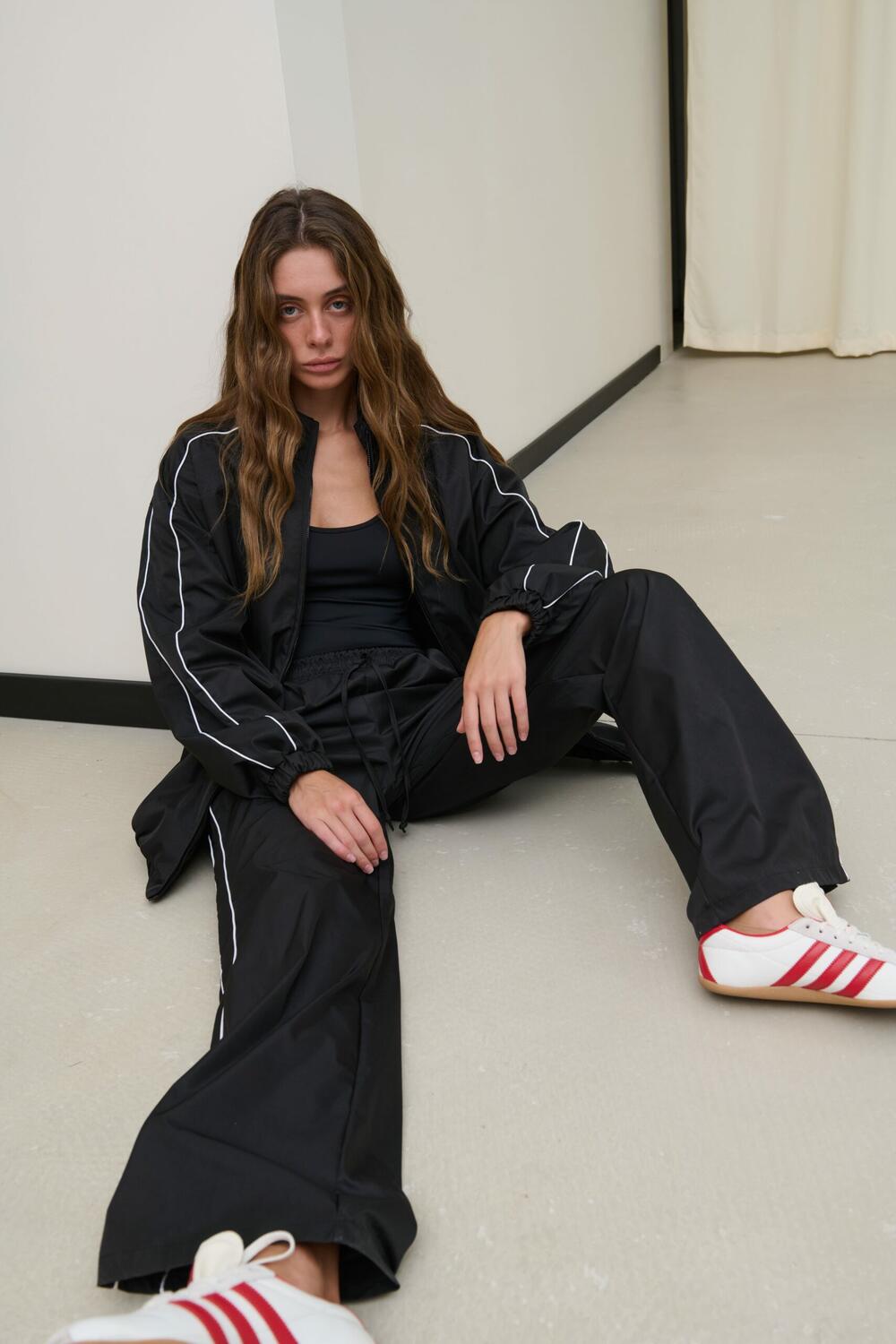 Бомбер у вінтажному стилі Чорний, XS/S