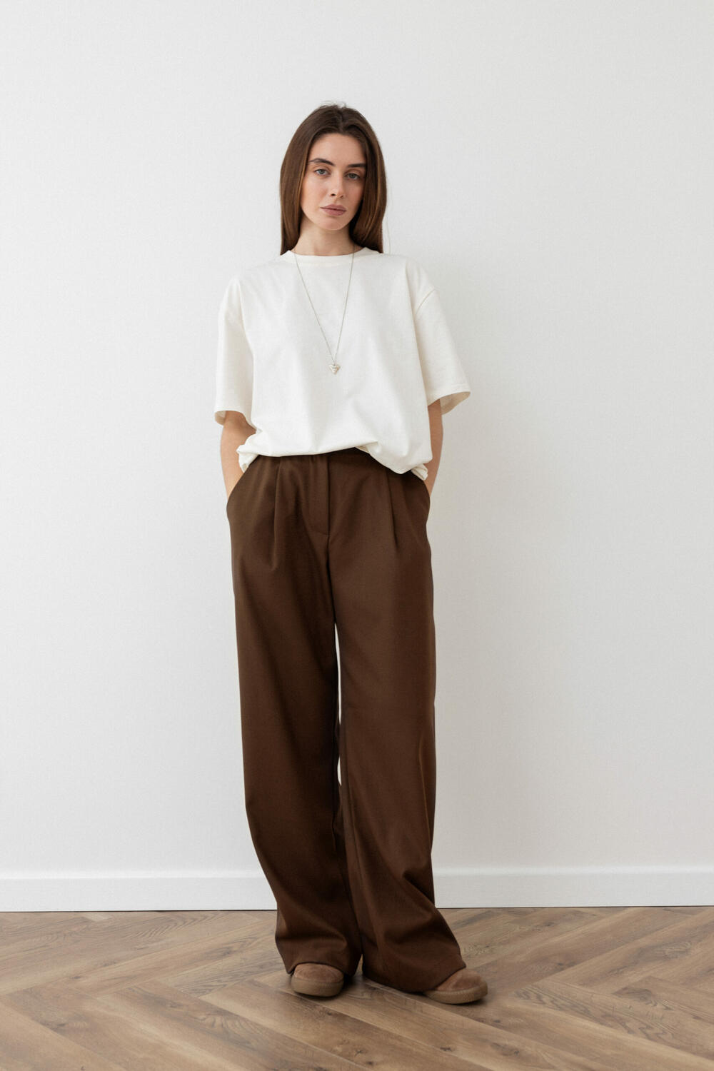 Брюки класичні з вовною CORE Шоколадний, ХS