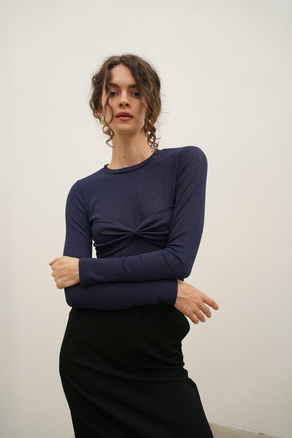 Лонгслів ЛІОР Темно синя, S