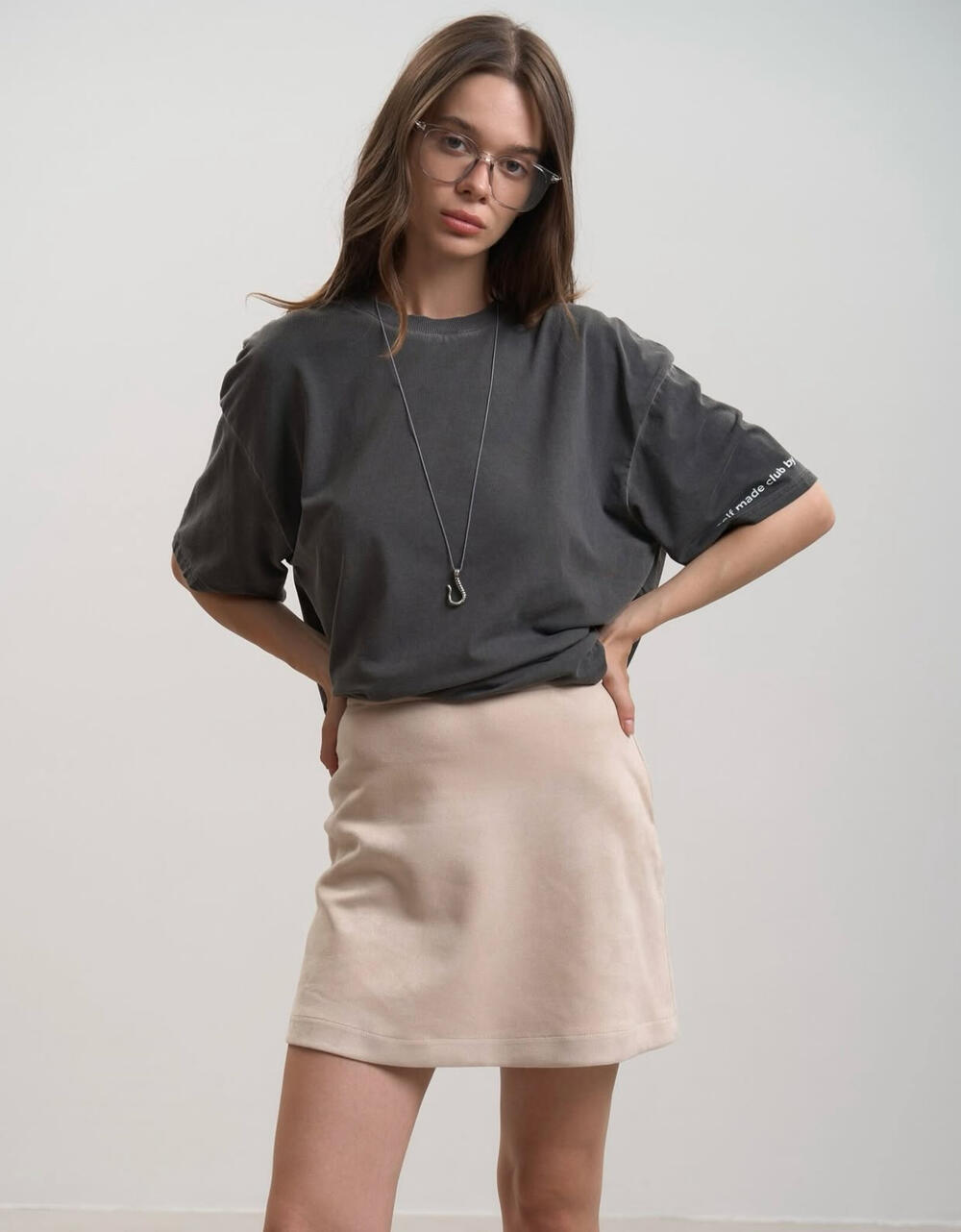 Спідниця замшева міні First date Беж, S