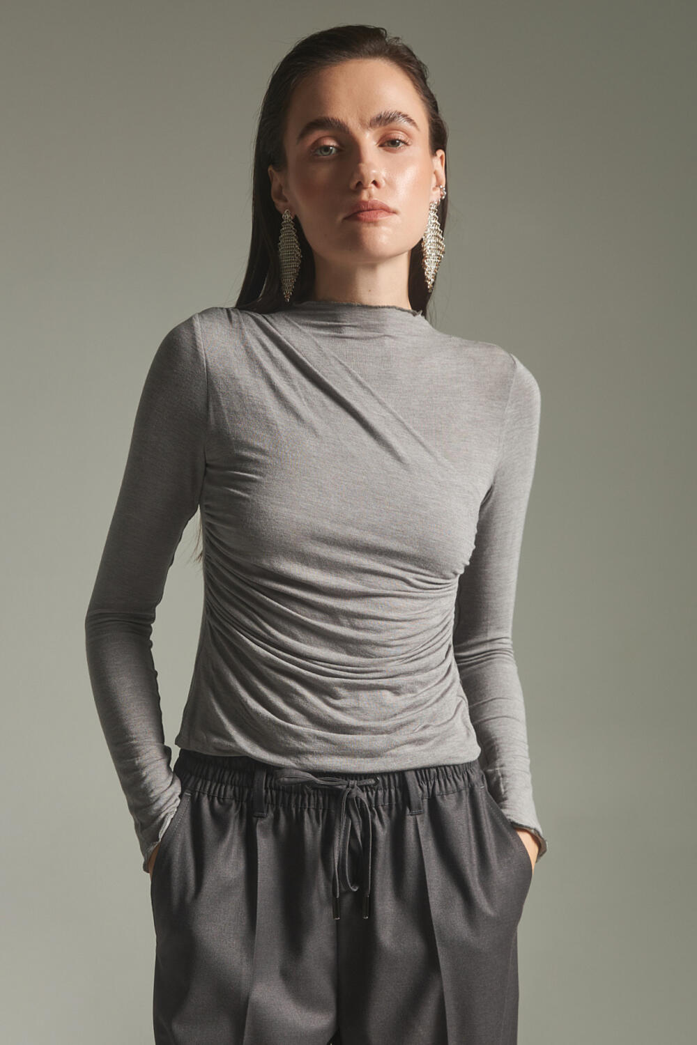 Лонгслів ЛАРІН Сірий, M