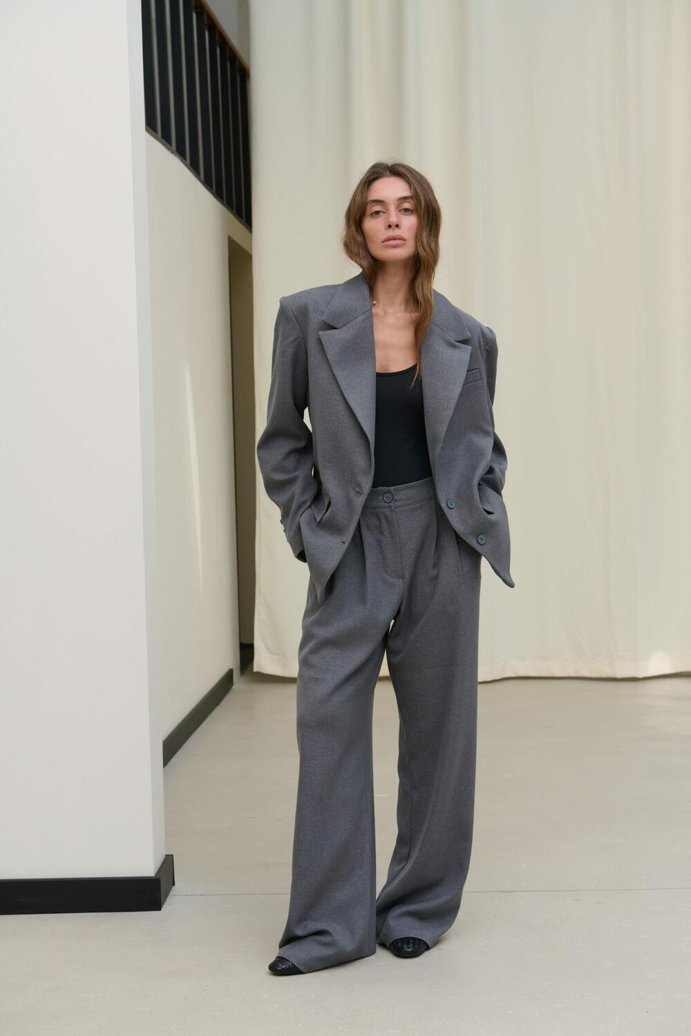 Штани палаццо класичні вовняні Raw 