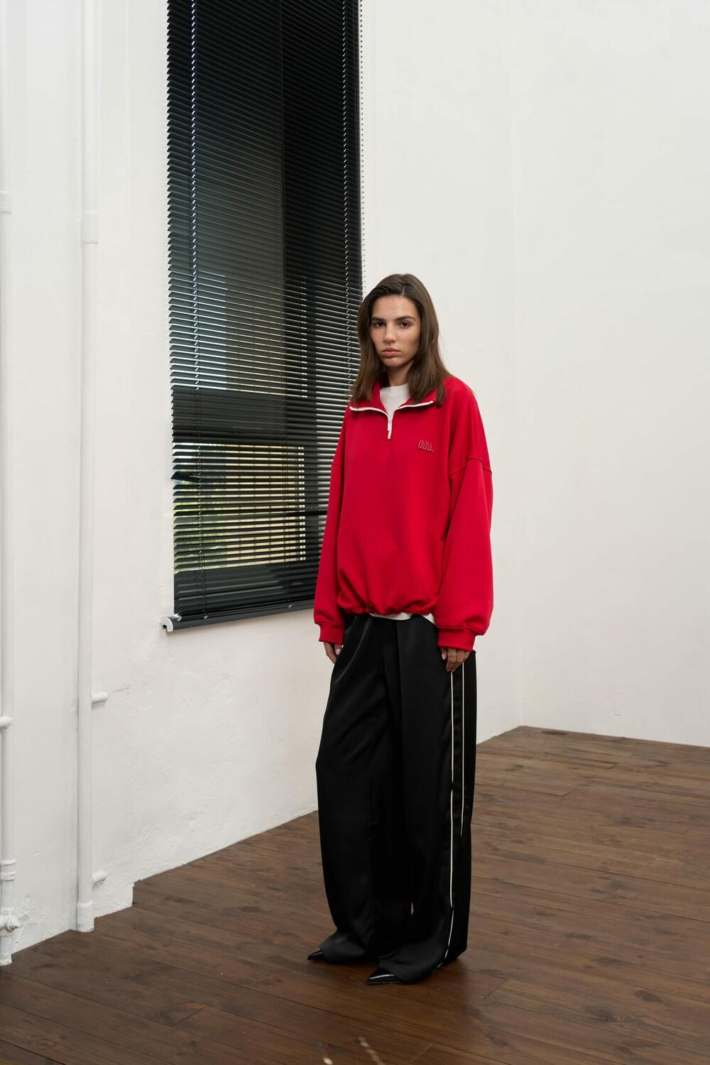 Світшот об'ємний з бавовни Beat Червоний, XS/S