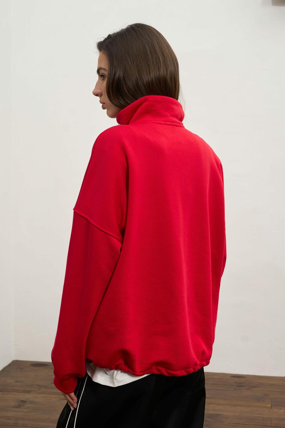 Світшот об'ємний з бавовни Beat Червоний, XS/S