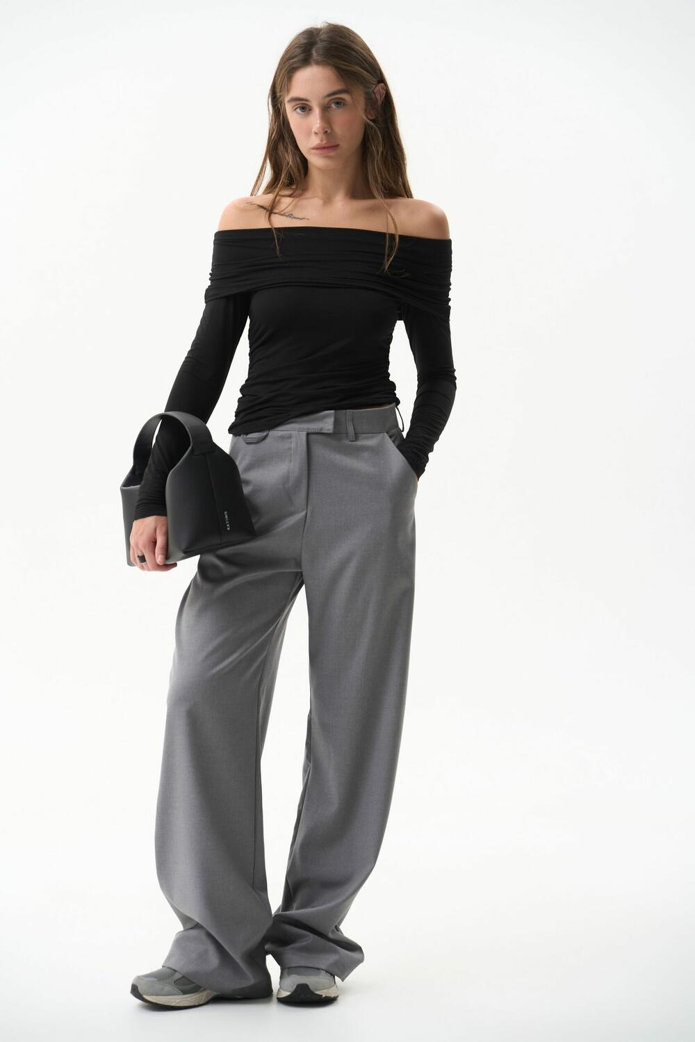 Брюки OFFICE (палаццо) Сірий, S