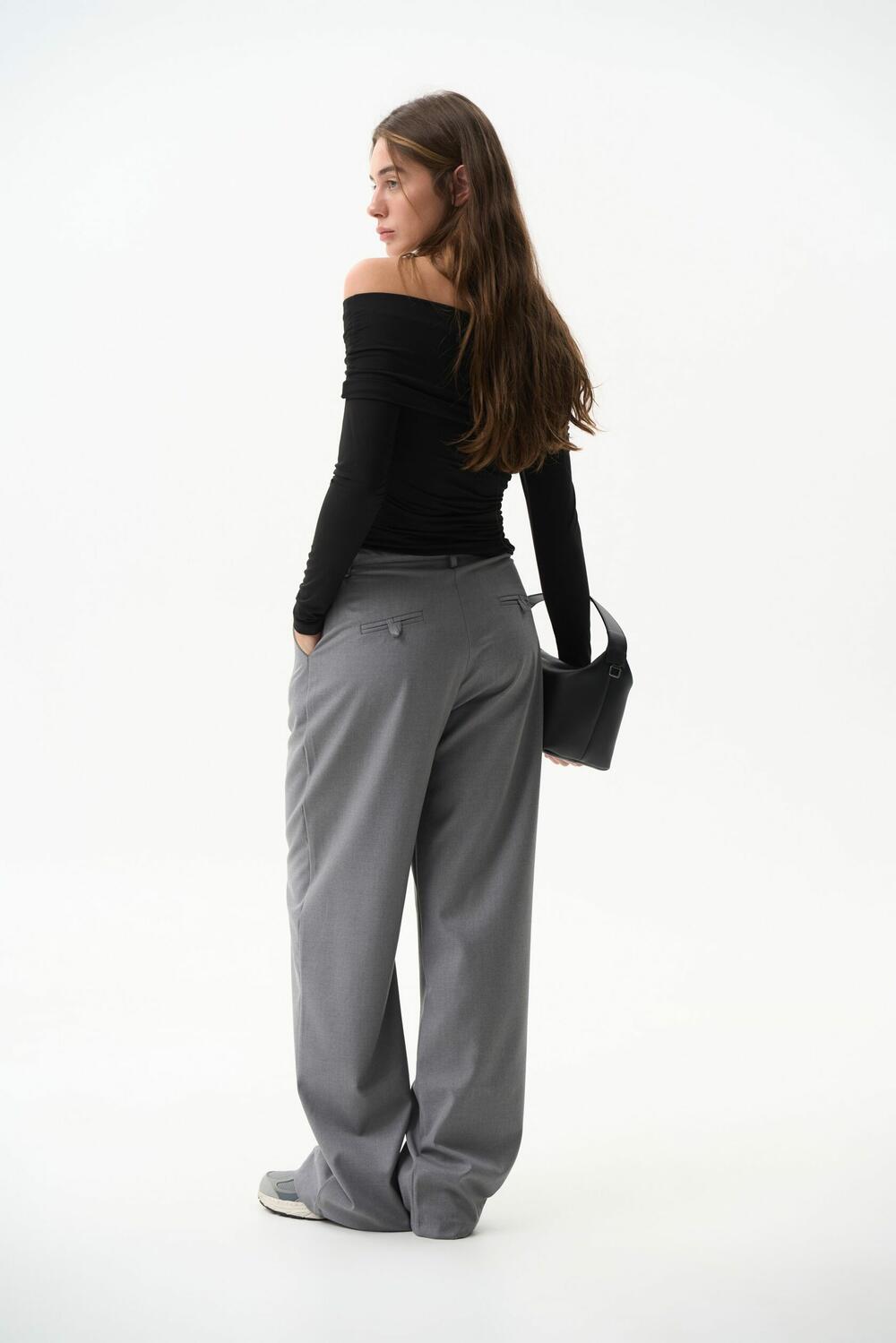 Брюки OFFICE (палаццо) Сірий, S