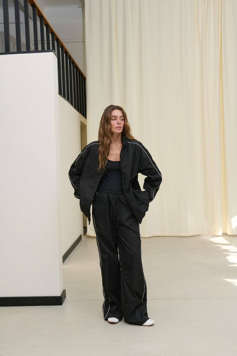 Штани в вінтажному стилі Track Чорний, ХS