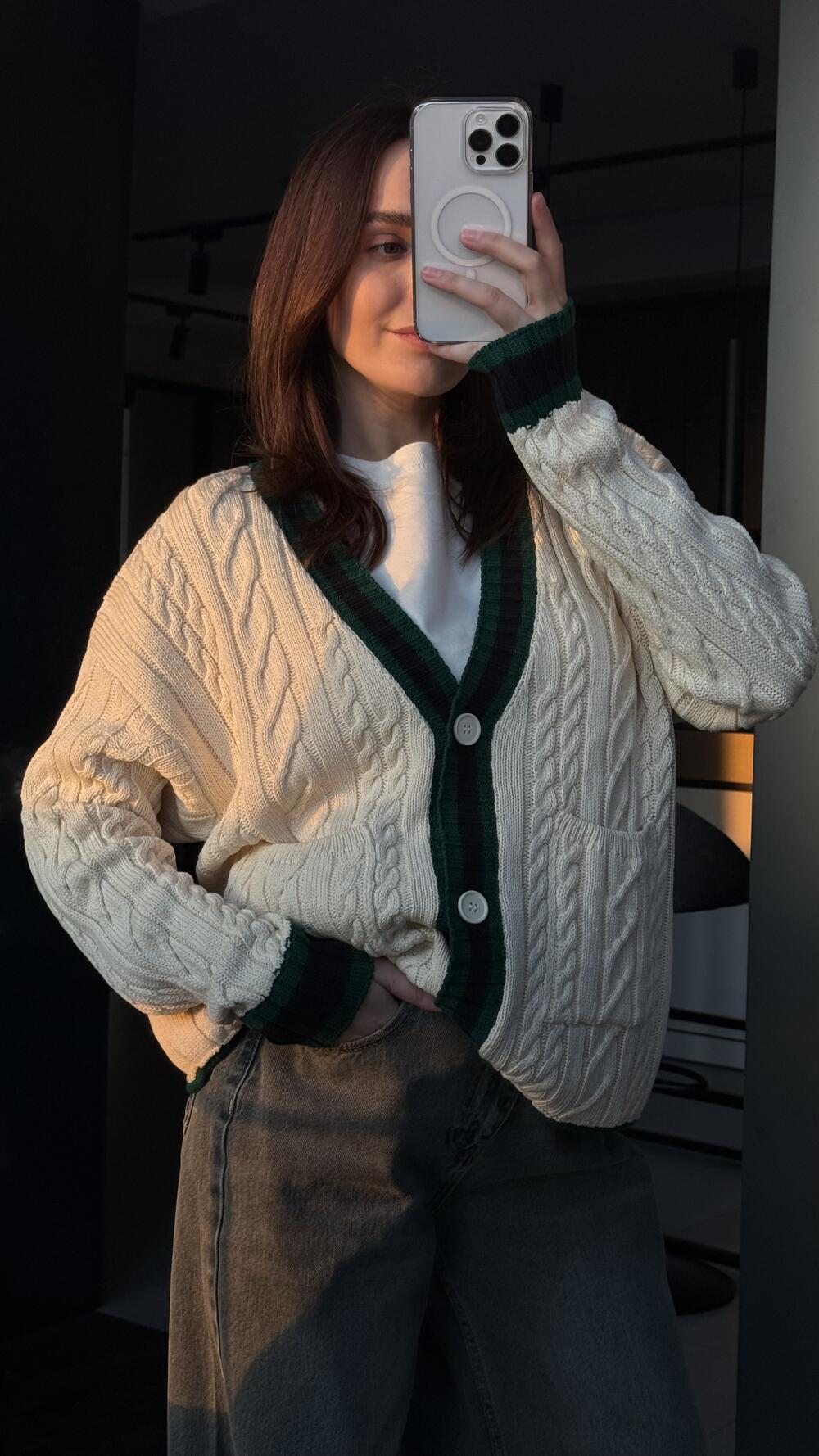 Кардиган 60950 Беж, STD(Сандарт)