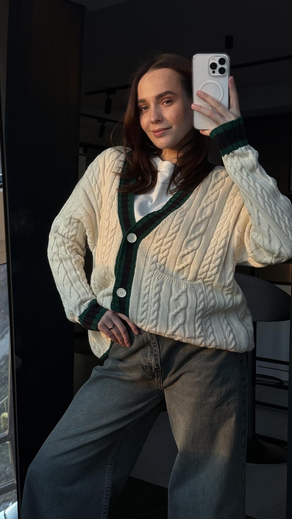 Кардиган 60950 Беж, STD(Сандарт)