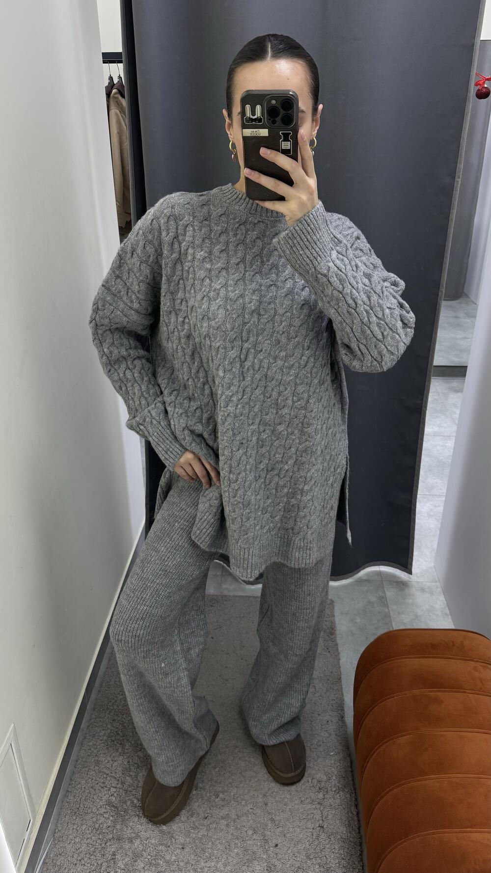 Трикотажний костюм ТТ231084 Сірий, STD(Сандарт)