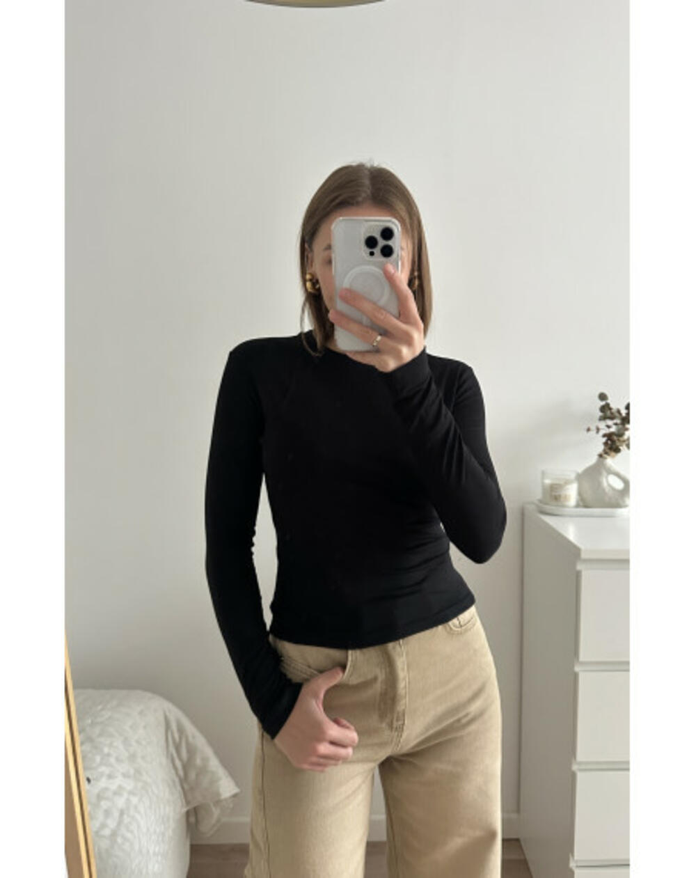 ЛОНГСЛІВ З ШВАМИ LS009 Чорний, XL