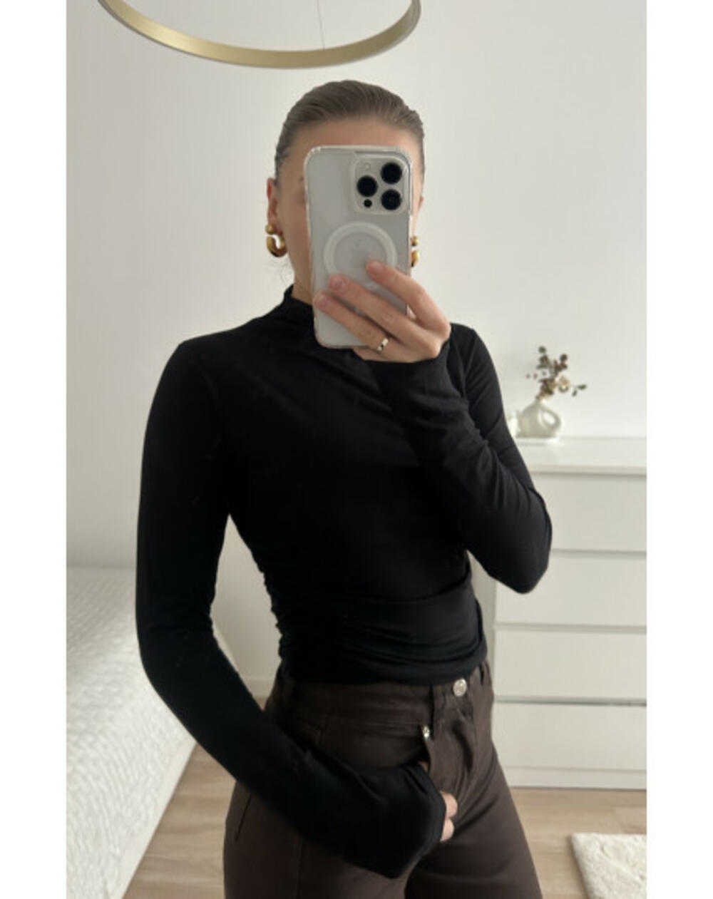 ЛОНГСЛІВ З ВИСОКОЮ ГОРЛОВИНОЮ LS015 Чорний, L