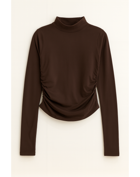 ЛОНГСЛІВ З ВИСОКОЮ ГОРЛОВИНОЮ LS015 Шоколадний, S