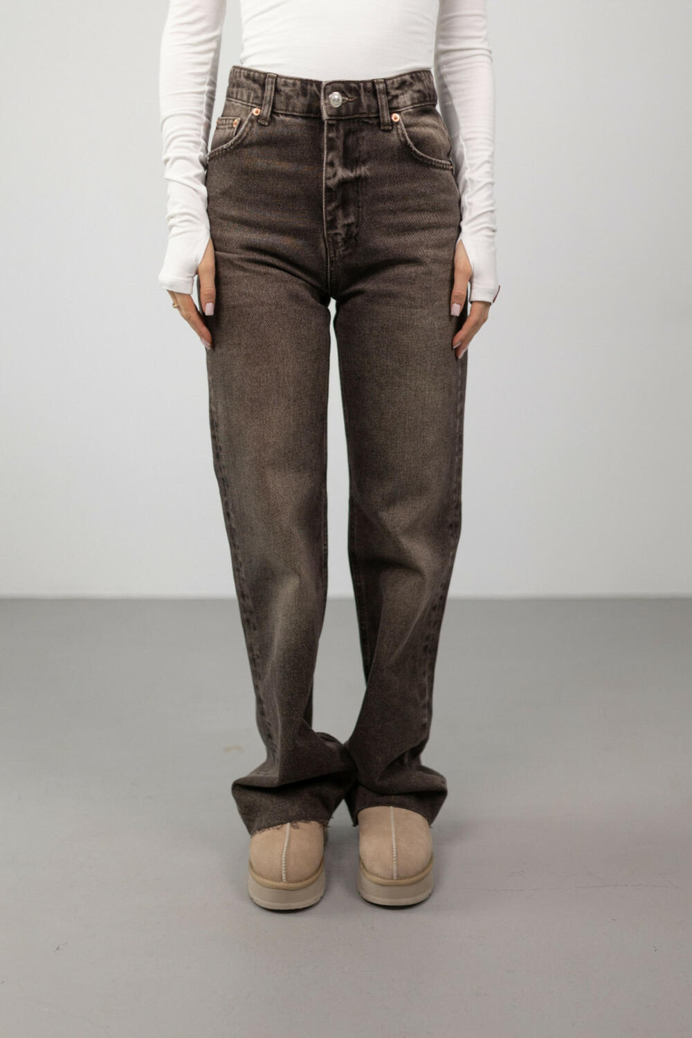 ДЖИНСИ WIDE LEG КОРИЧНЕВІ WL 583 Шоколадний, 36