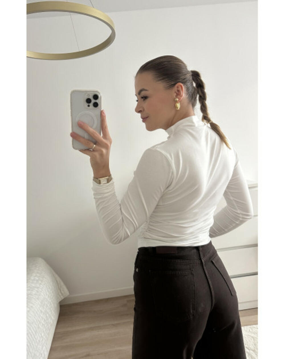 ЛОНГСЛІВ З ВИСОКОЮ ГОРЛОВИНОЮ LS015 Молочний, M