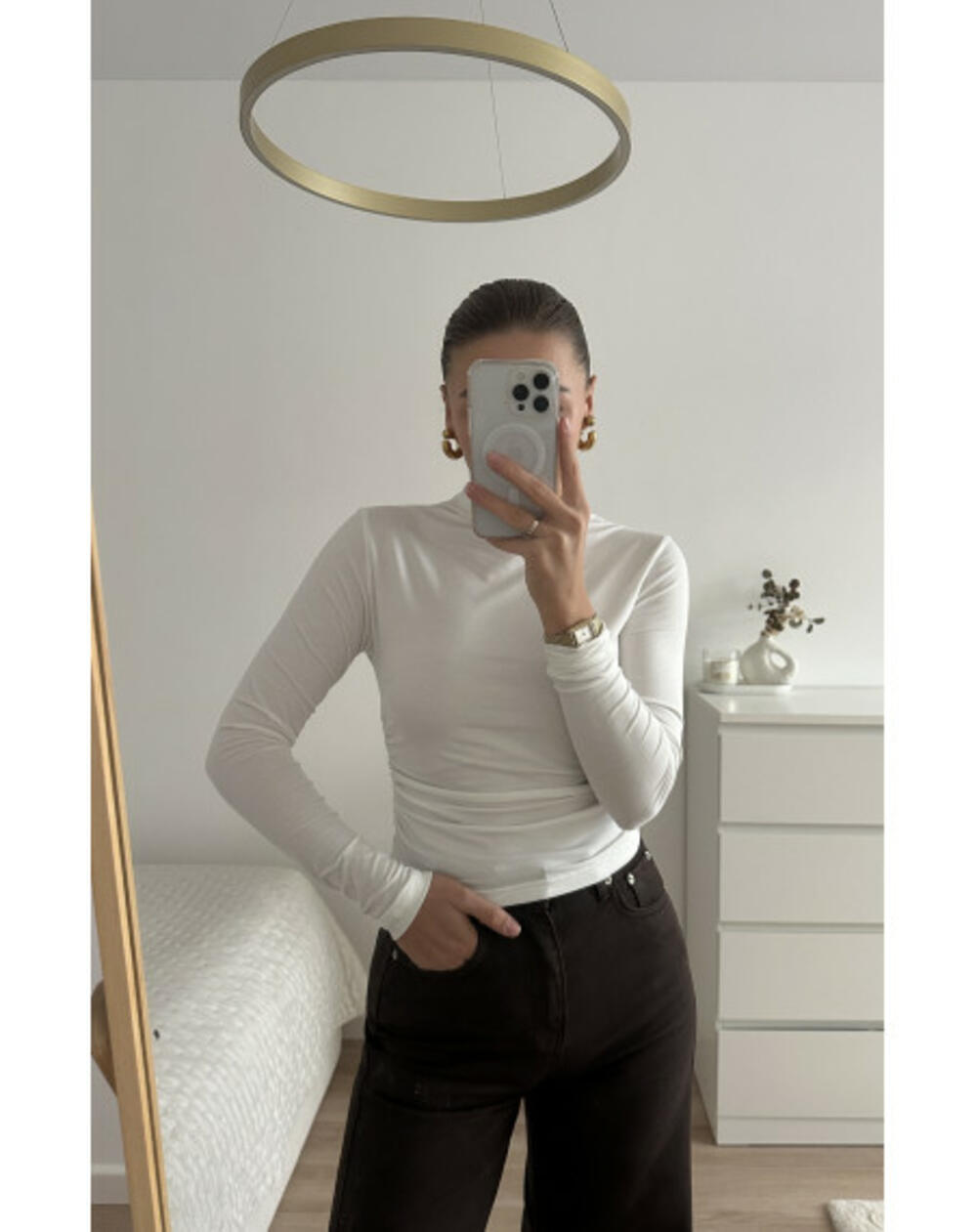 ЛОНГСЛІВ З ВИСОКОЮ ГОРЛОВИНОЮ LS015 Молочний, XL