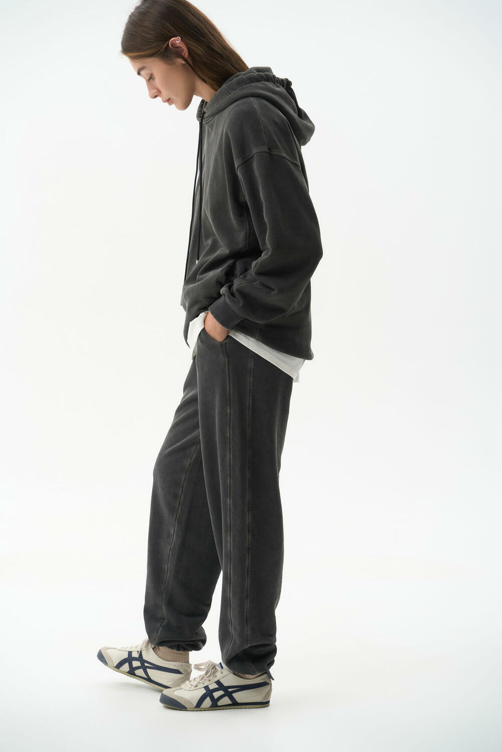 Джогери з вареної бавовни Chrom Графіт виварений, M