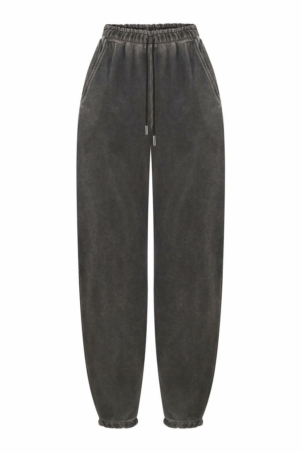 Джогери з вареної бавовни Chrom Графіт виварений, S