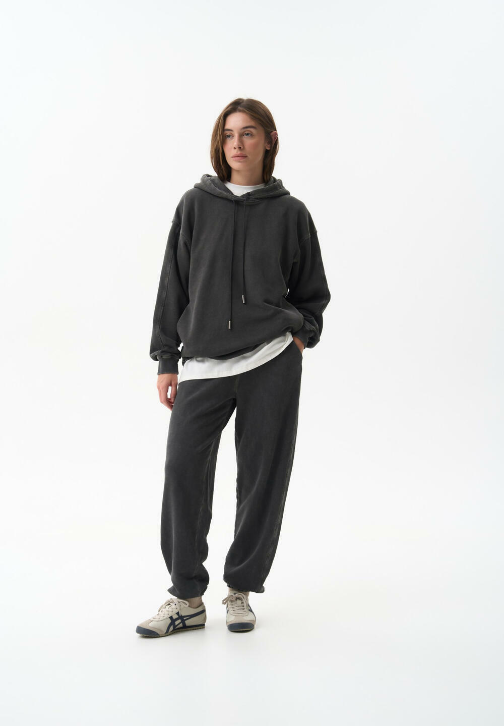 Джогери з вареної бавовни Chrom Графіт виварений, S