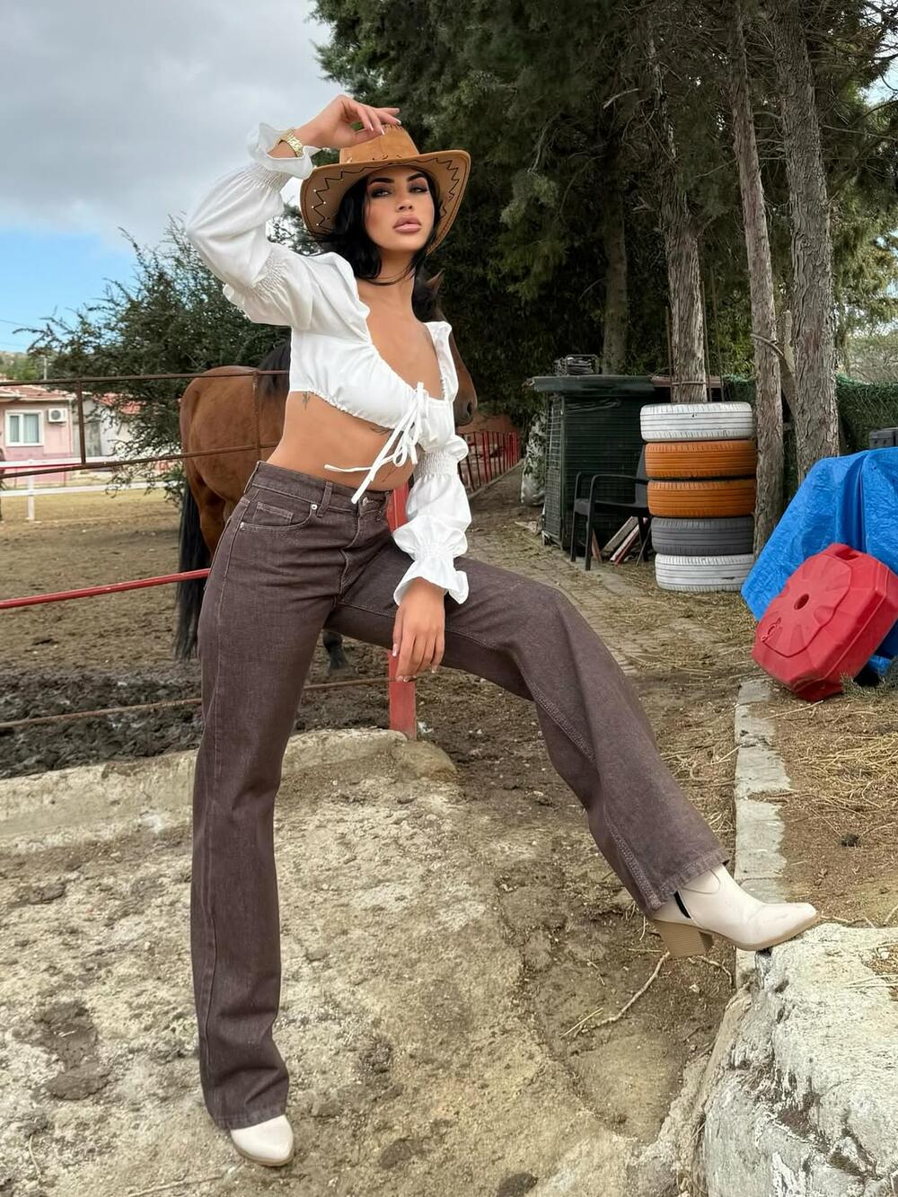 Джинси 1025-1530 WIDE LEG Шоколадний, 40