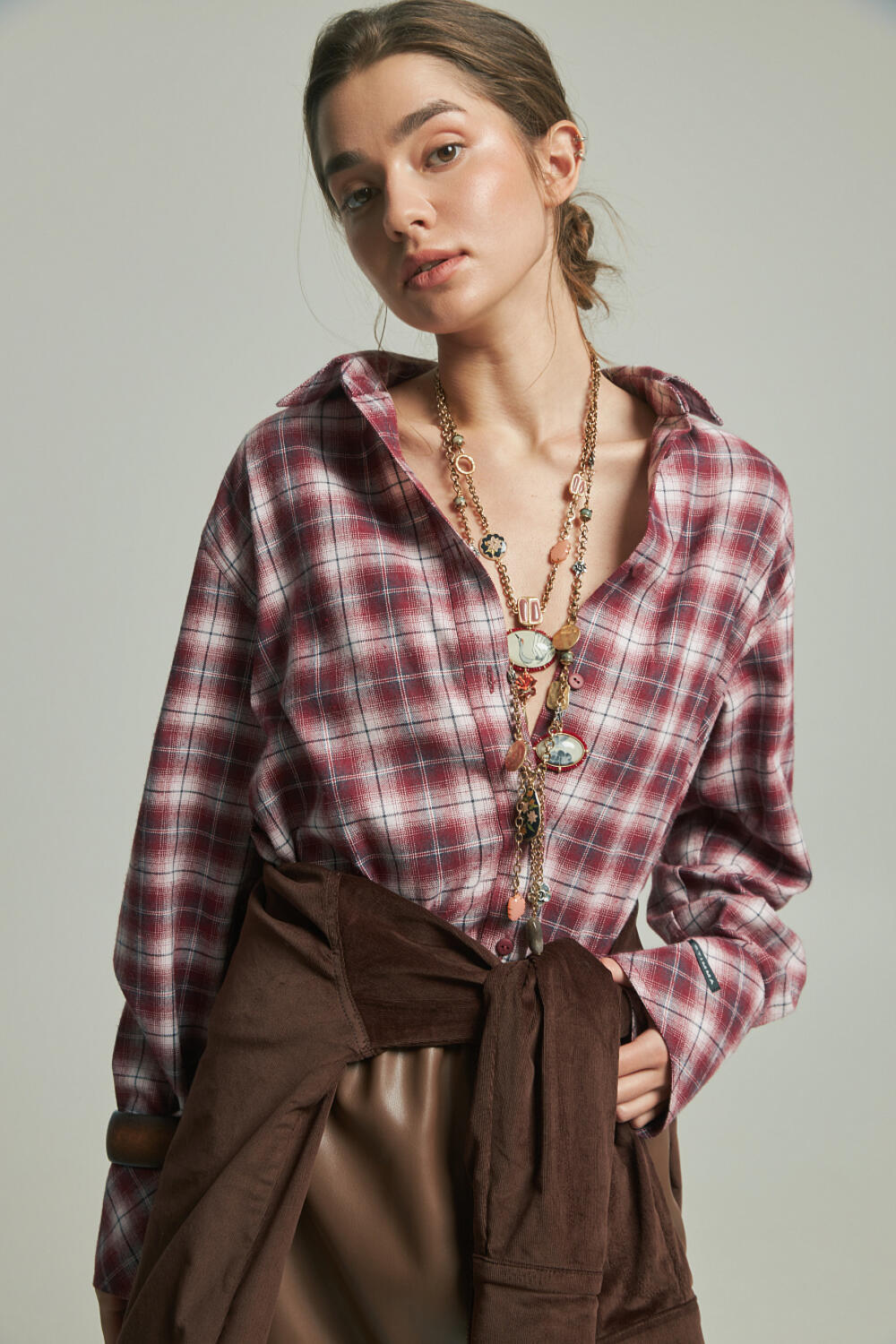 Сорочка ВЕРМЕЙ Вишневий, ХS