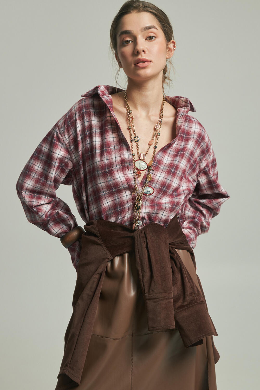 Сорочка ВЕРМЕЙ Вишневий, ХS