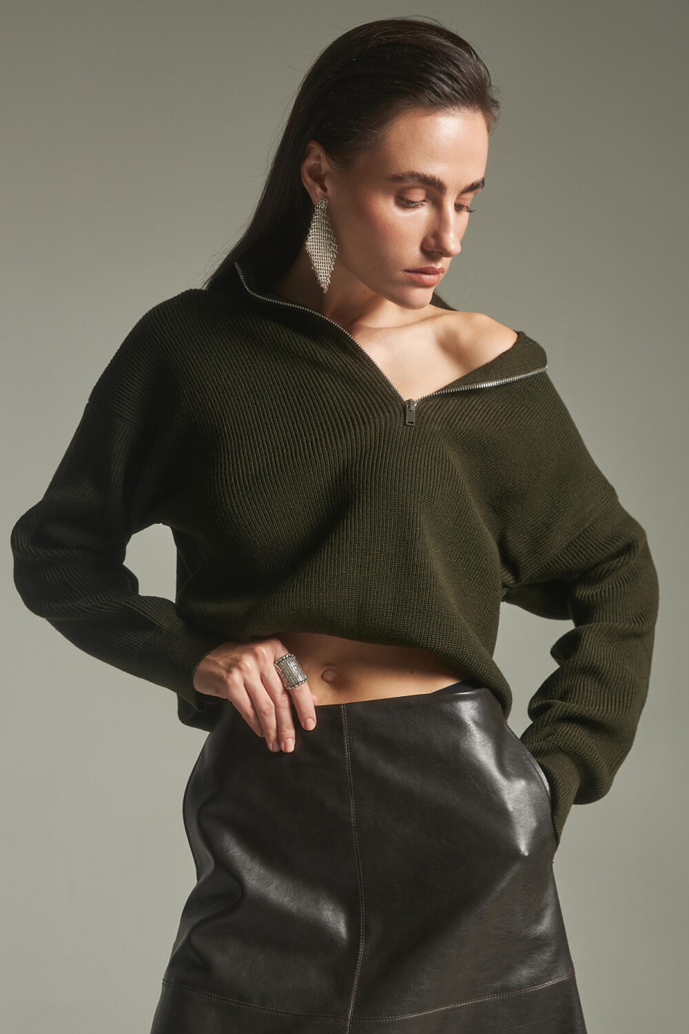 Джемпер  ЛІНДІС Oлива, ХS