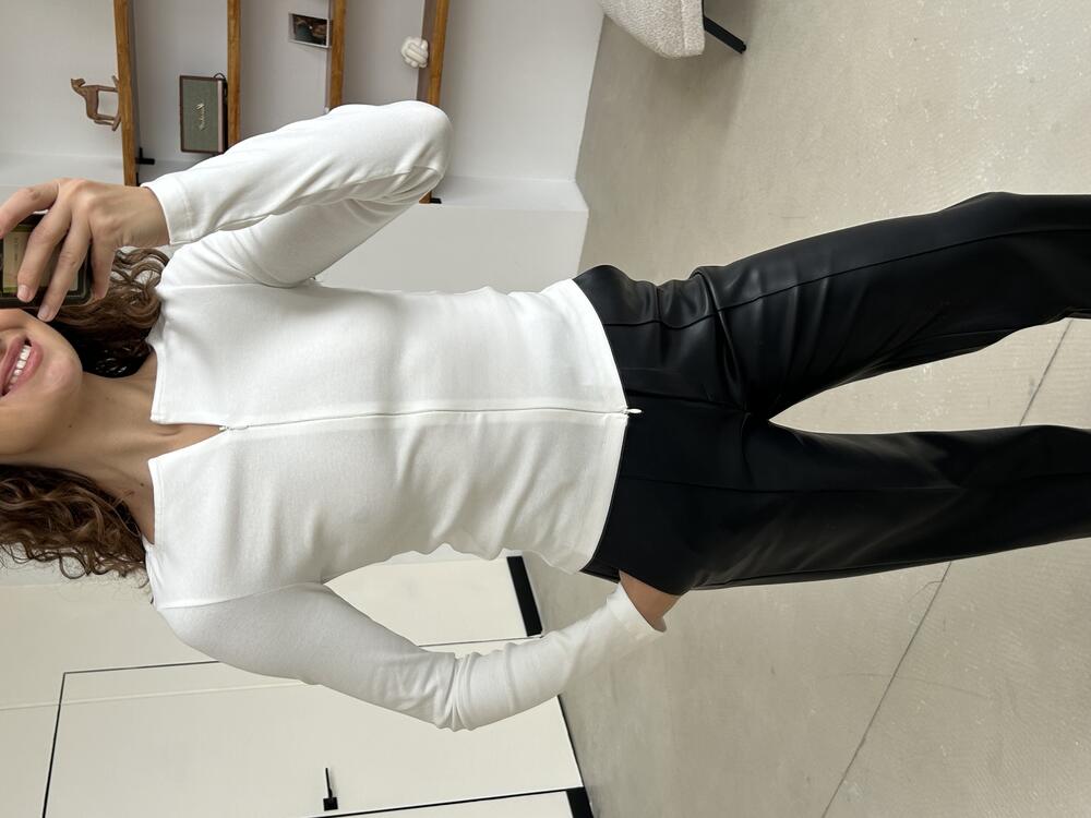 Лонгслів на змійці 31993 Молочний, L