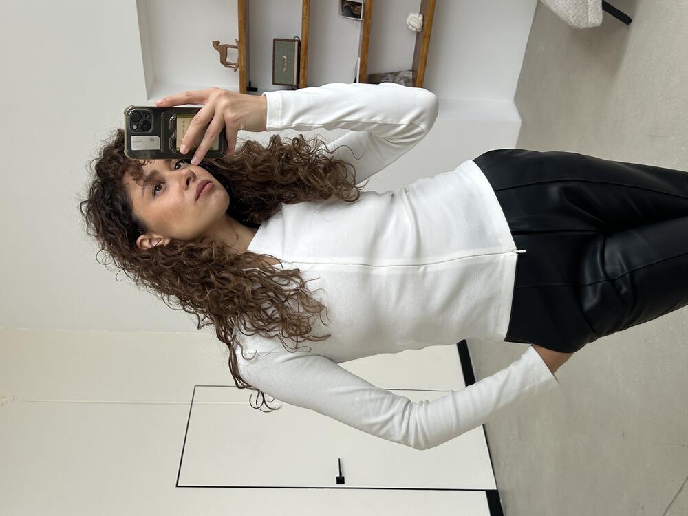 Лонгслів на змійці 31993 Молочний, L