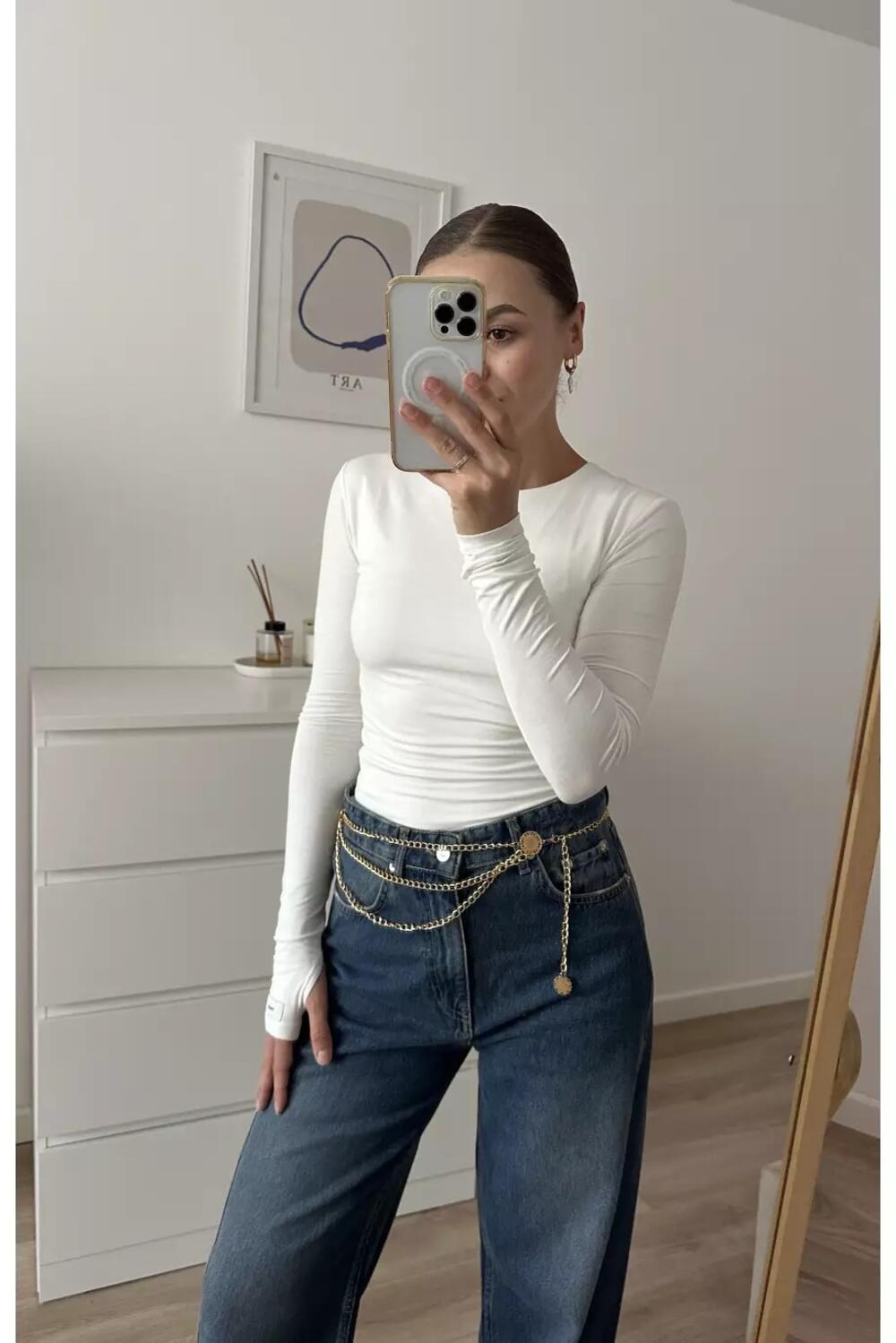 Лонгслів базовий подовжений Молочний, L