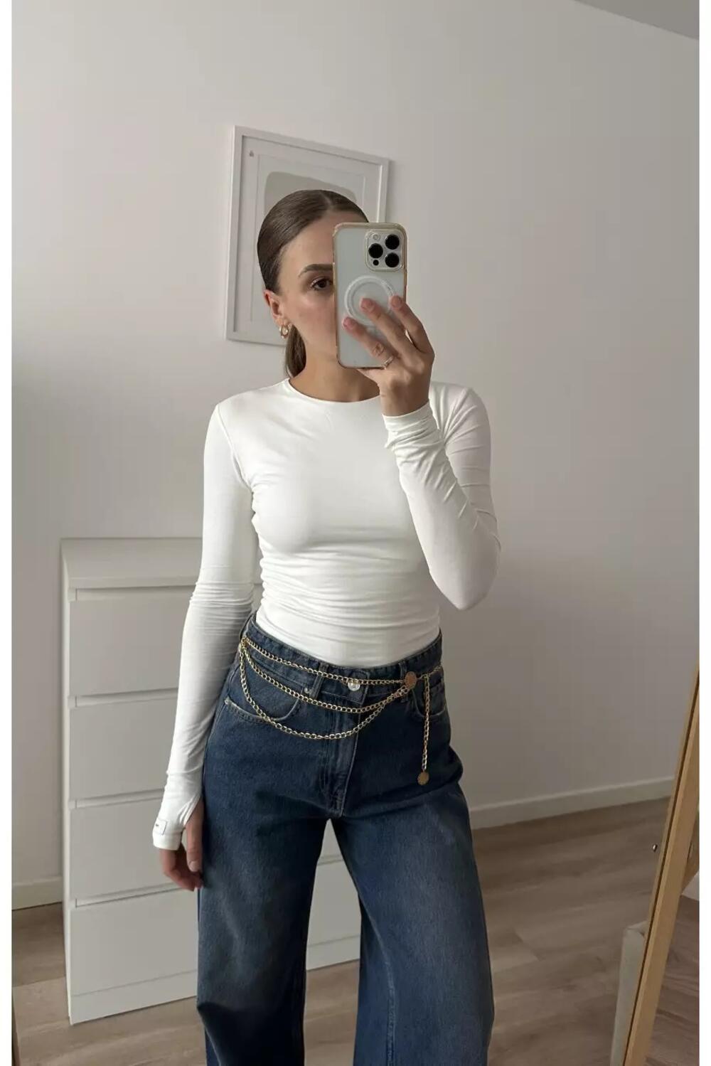 Лонгслів базовий подовжений Молочний, L