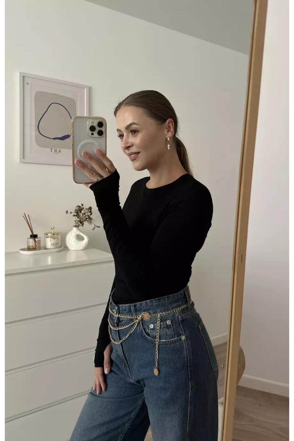 Лонгслів базовий подовжений Чорний, M