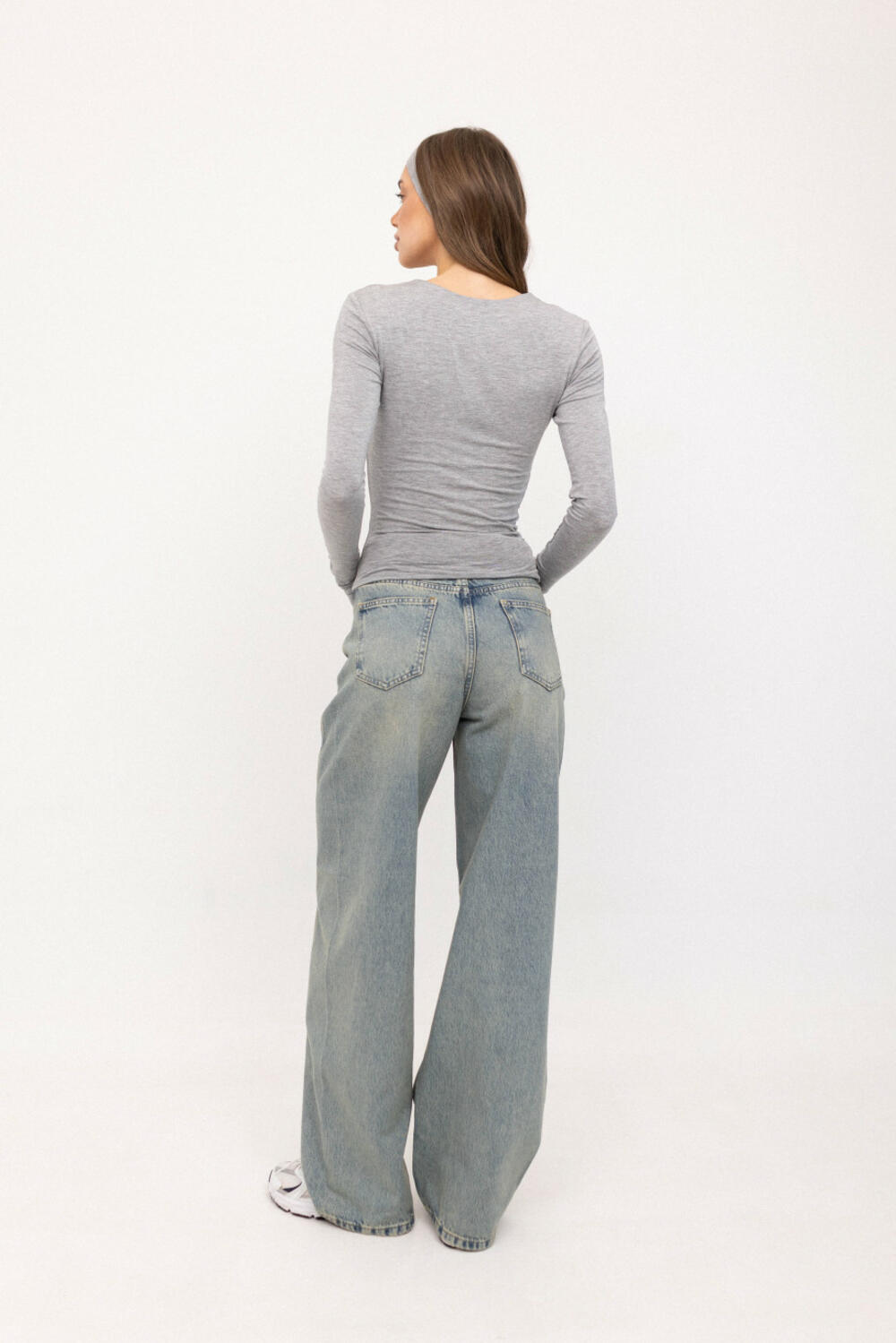 Лонгслів базовий подовжений Сірий меланж, M