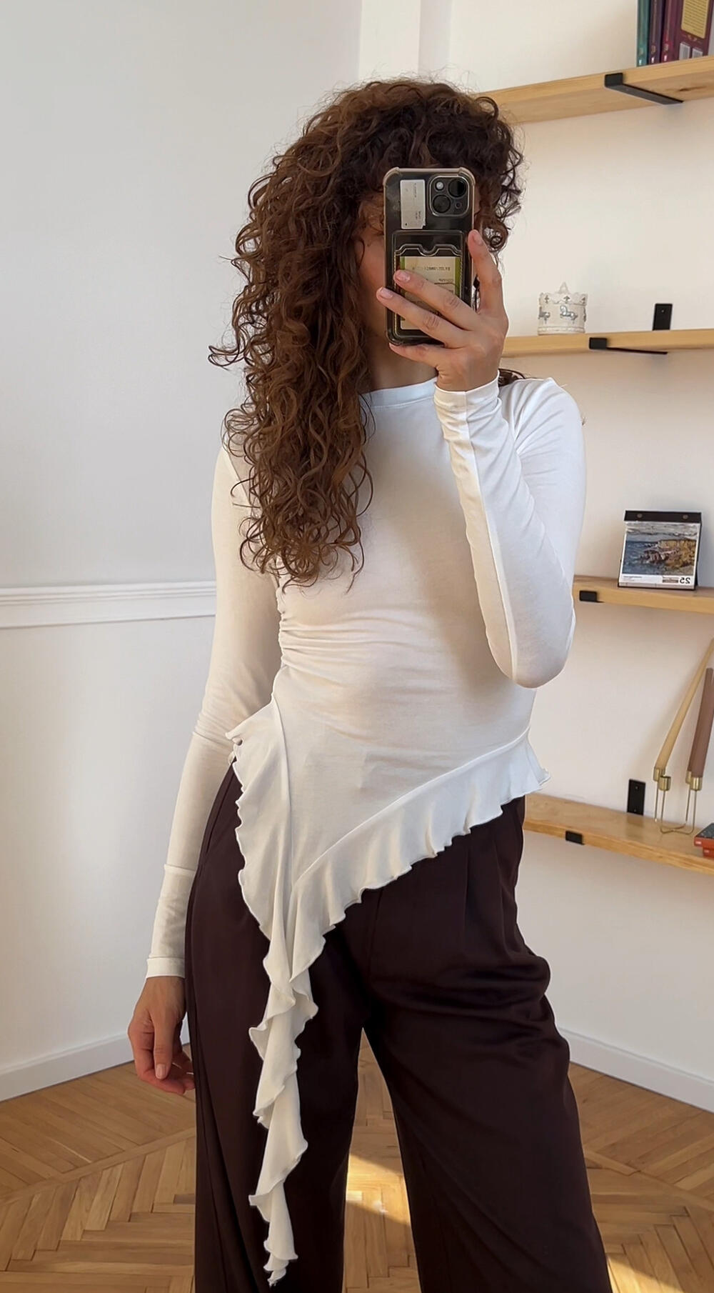 Лонгслів з рюшами МІА Молочний, M/L