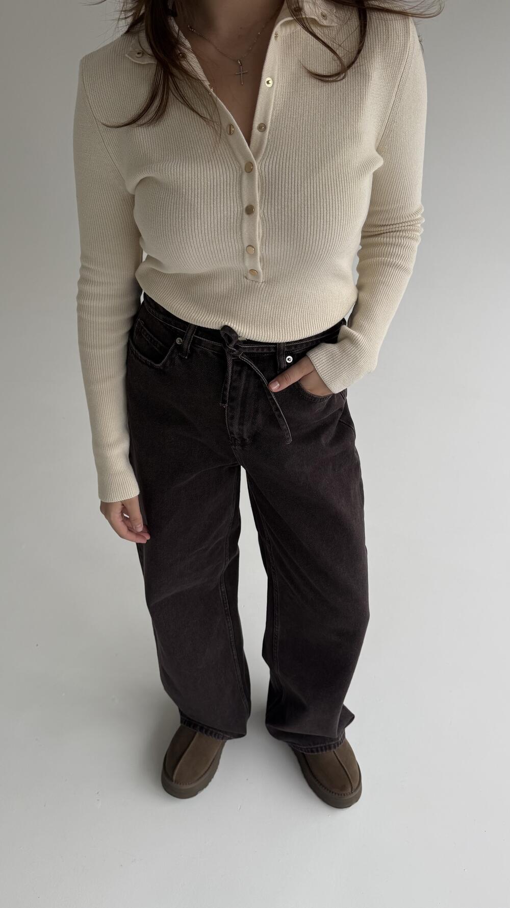 Джинси 2012-1532 WIDE LEG Шоколадний, 34