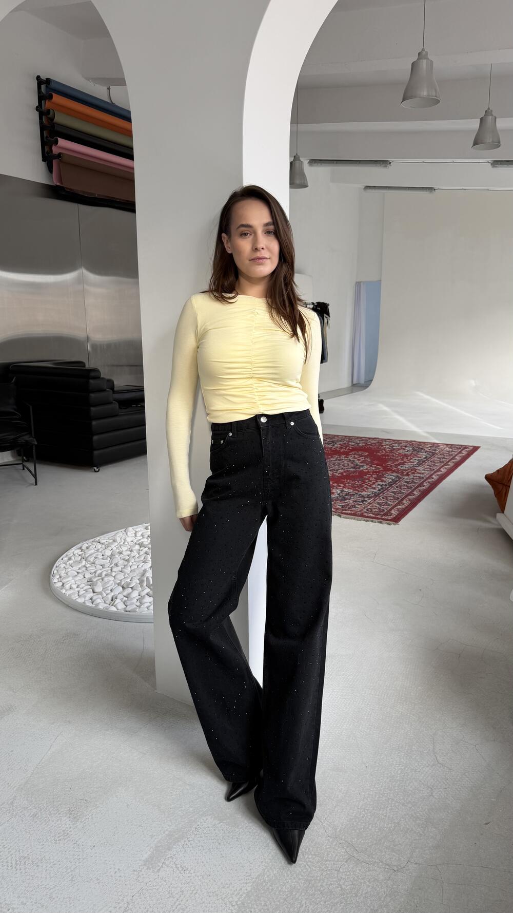 Лонгслів з драпіруванням LS013 