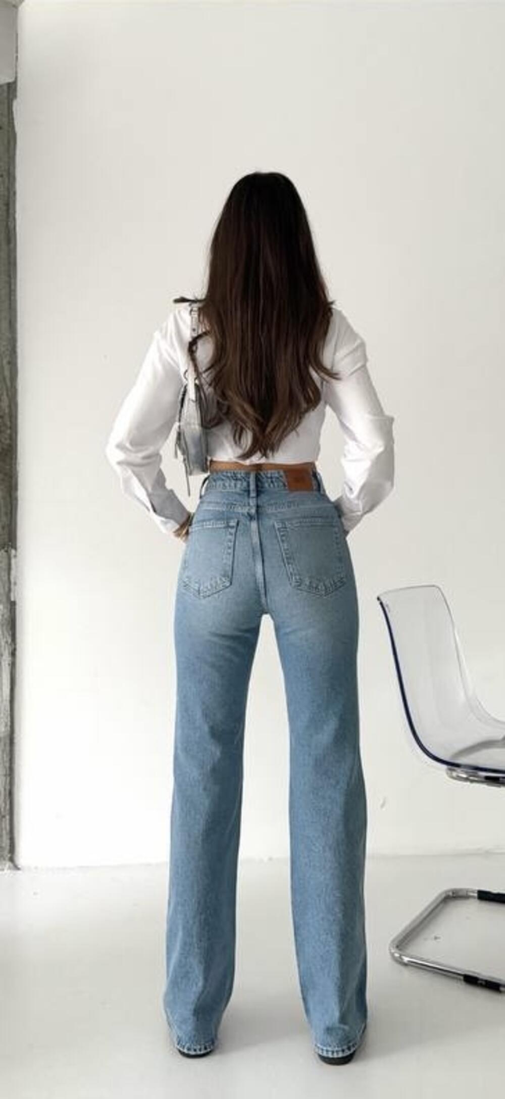 Джинси 2062/1566 /висока посадка/від коліна кльош/ Блакитний DENIM, 40