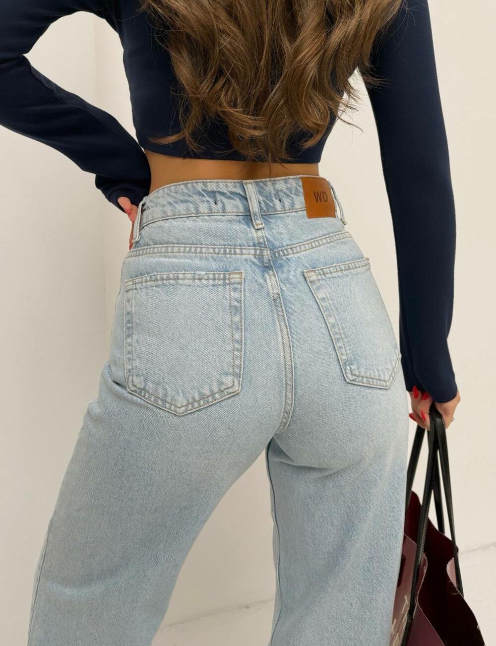 Джинси 1025/1588 (висока посадка) WIDE LEG Блакитний DENIM, 34