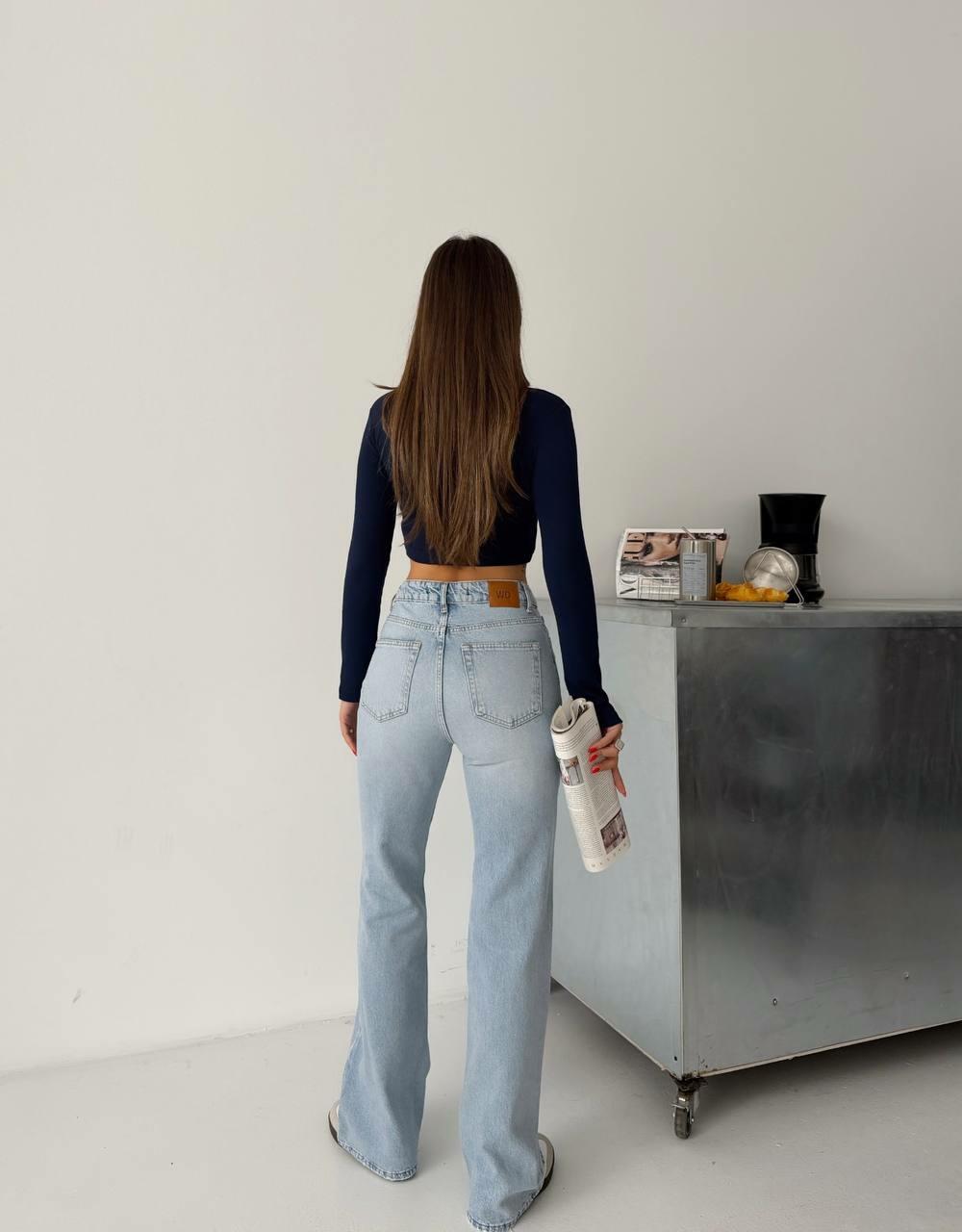 Джинси 2062/1573 /висока посадка/від коліна кльош/ Блакитний DENIM, 36