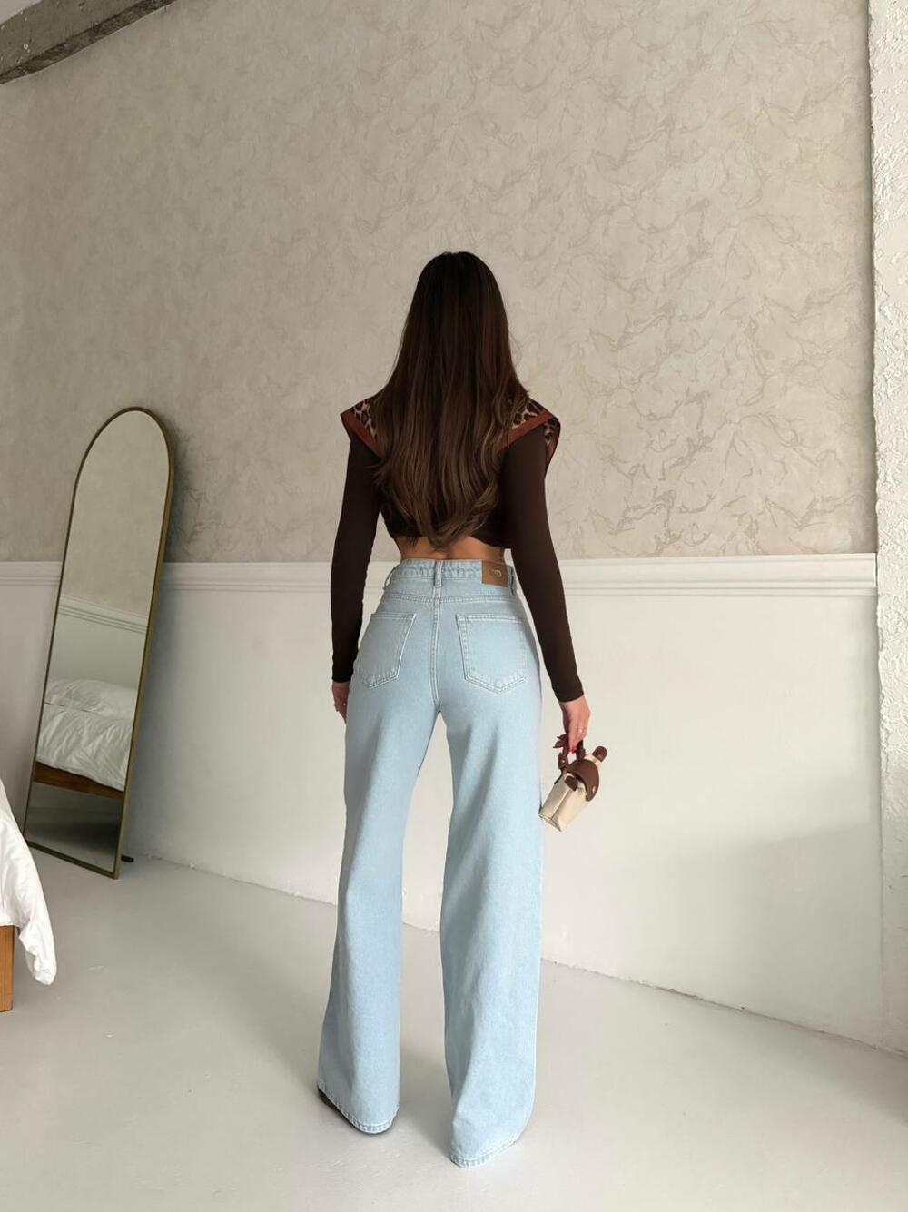 Джинси 1025/1559 / висока посадка  WIDE LEG Блакитний DENIM, 36