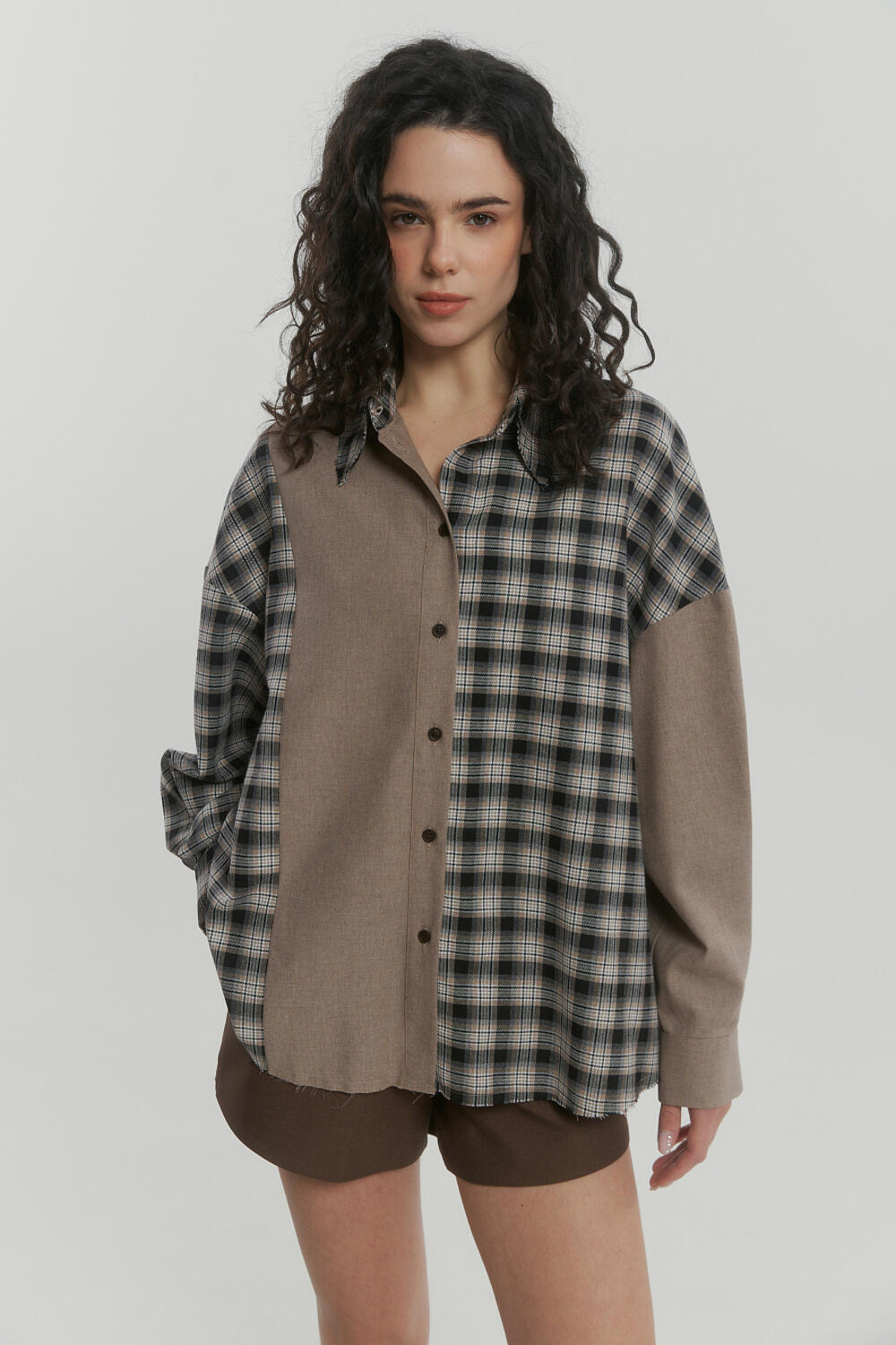 Сорочка Лісафір Чорно-бежева, M/L