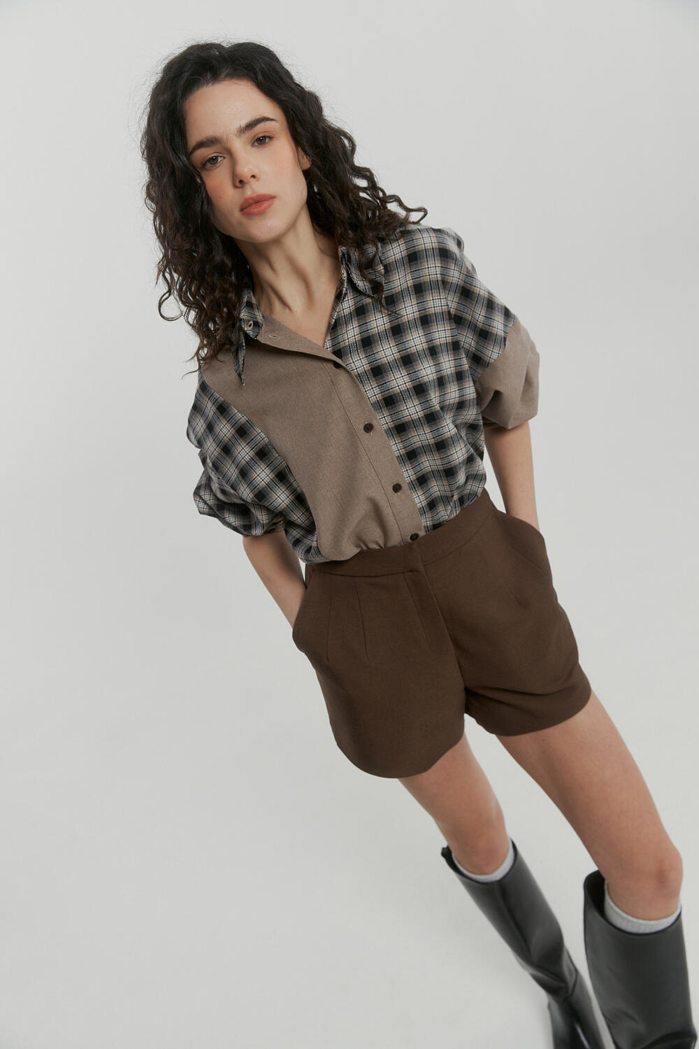 Сорочка Лісафір Чорно-бежева, M/L