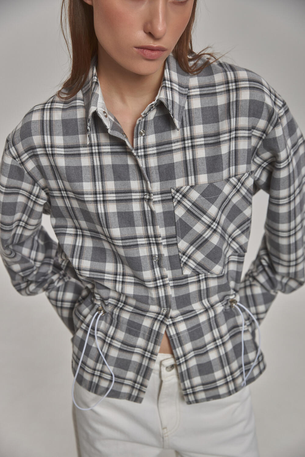 Сорочка Енбер сіро-молочний, M