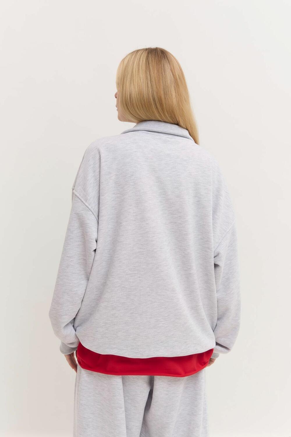 Світшот зіп "soft" be authentic Сірий меланж, one size